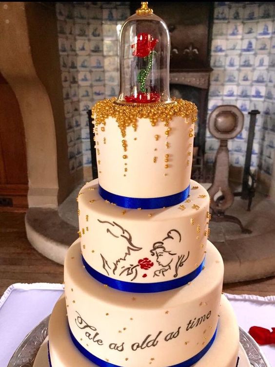 Beauty and the beast wedding cake