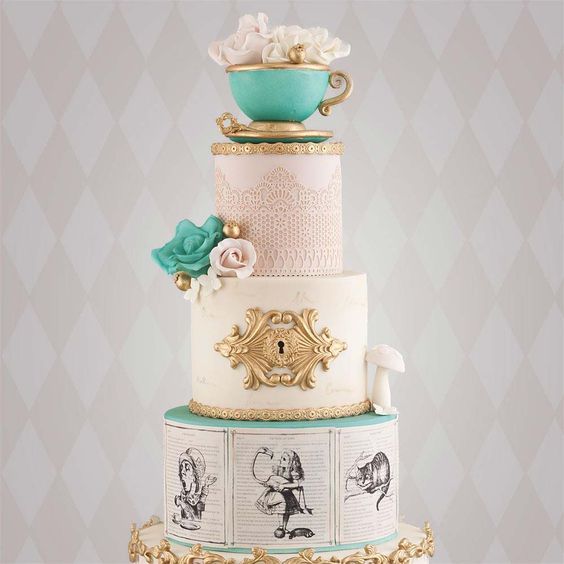 Alice in Wonderland Wedding Cake