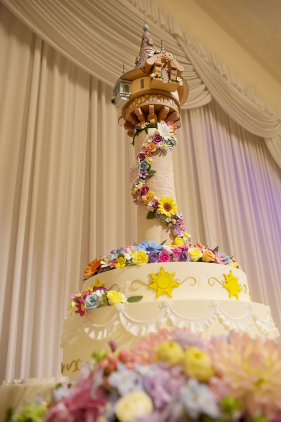 Disney Tangled theme wedding cake